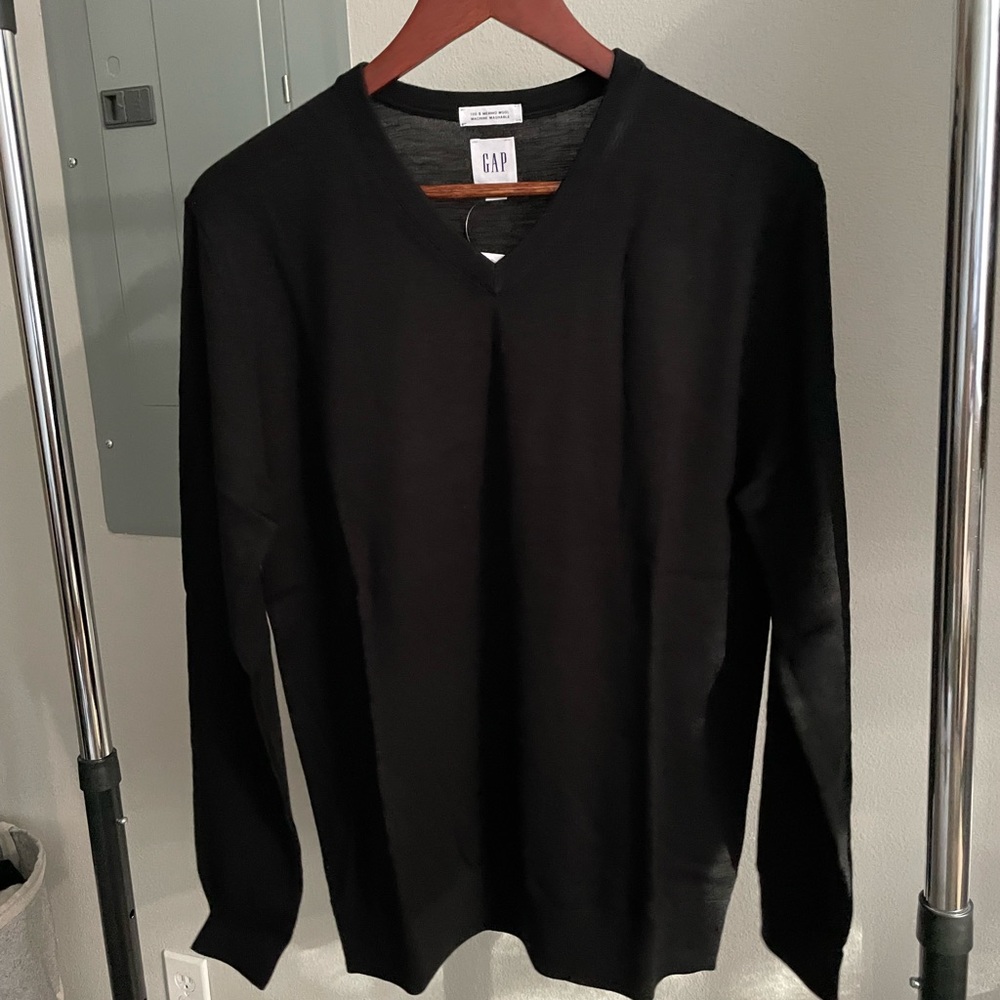 NWT GAP V-Neck Sweater in Merino Wool